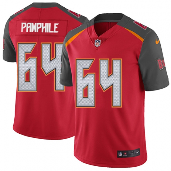 Men's Nike Tampa Bay Buccaneers 64 Kevin Pamphile Red Team Color Vapor Untouchable Limited Player NFL Jersey