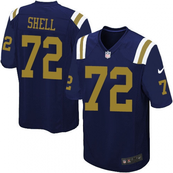 Men's Nike New York Jets 72 Brandon Shell Limited Navy Blue Alternate NFL Jersey