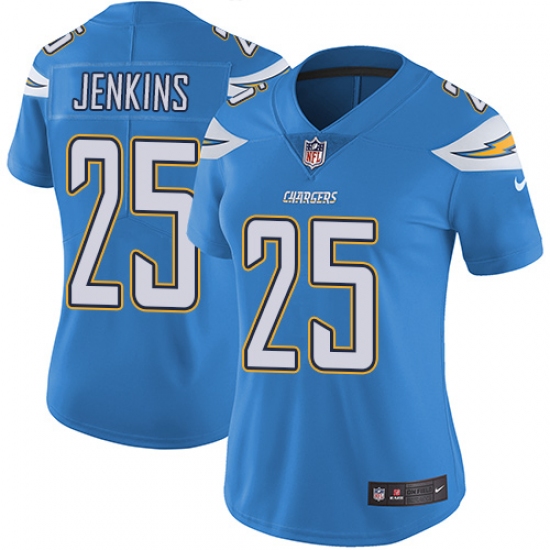 Women's Nike Los Angeles Chargers 25 Rayshawn Jenkins Electric Blue Alternate Vapor Untouchable Limited Player NFL Jersey