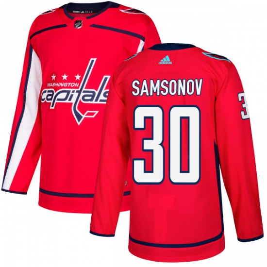 Men's Adidas Washington Capitals 30 Ilya Samsonov Premier Red Home NHL Jersey