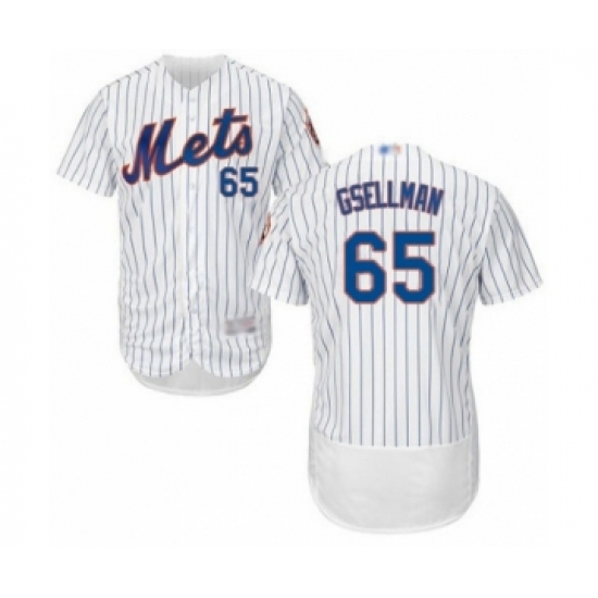 Men's New York Mets 65 Robert Gsellman White Home Flex Base Authentic Collection Baseball Player Jersey