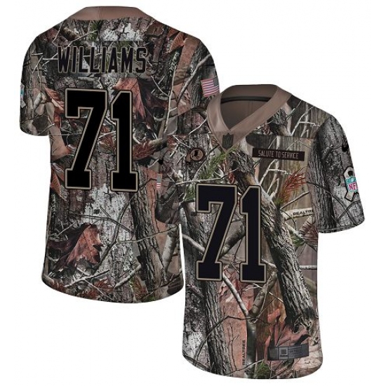 Youth Nike Washington Redskins 71 Trent Williams Limited Camo Rush Realtree NFL Jersey