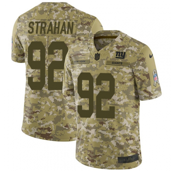 Youth Nike New York Giants 92 Michael Strahan Limited Camo 2018 Salute to Service NFL Jersey