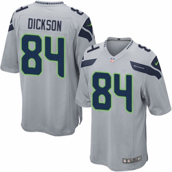 Men's Nike Seattle Seahawks 84 Ed Dickson Game Grey Alternate NFL Jersey