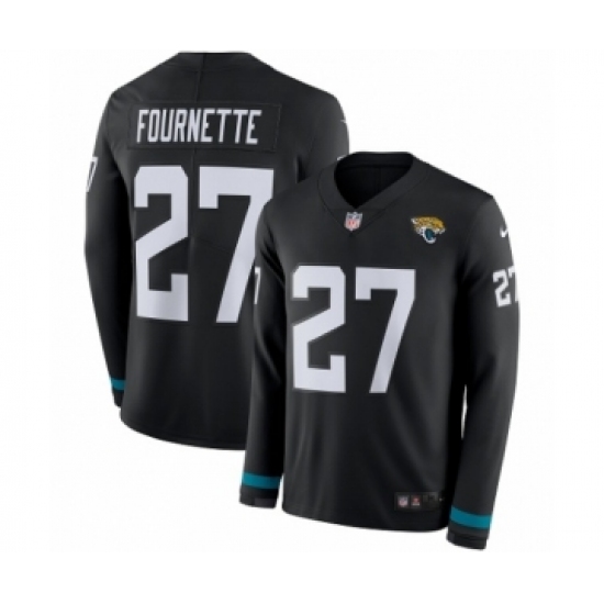 Men's Nike Jacksonville Jaguars 27 Leonard Fournette Limited Black Therma Long Sleeve NFL Jersey