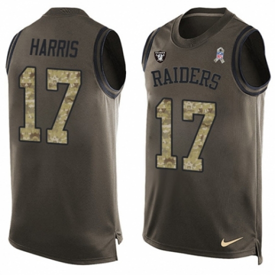 Men's Nike Oakland Raiders 17 Dwayne Harris Limited Green Salute to Service Tank Top NFL Jersey