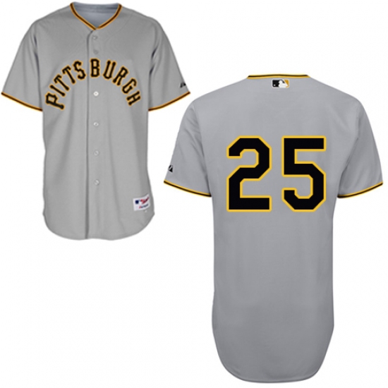 Men's Majestic Pittsburgh Pirates 25 Gregory Polanco Authentic Grey 1953 Turn Back The Clock MLB Jersey