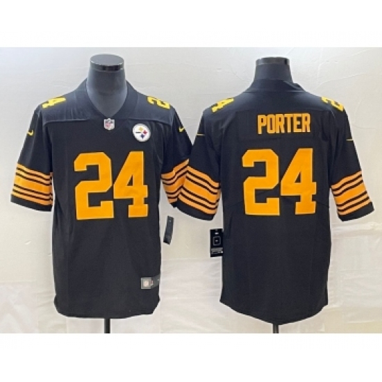 Men's Pittsburgh Steelers 24 Joey Porter Jr. Black 2023 Draft Color Rush Limited Stitched Jersey