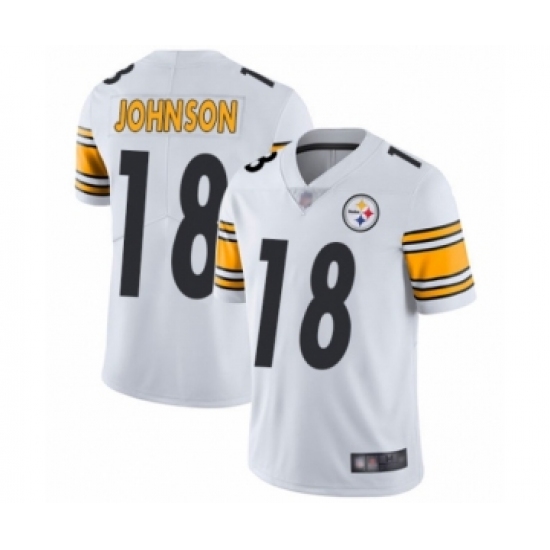 Men's Pittsburgh Steelers 18 Diontae Johnson White Vapor Untouchable Limited Player Football Jersey