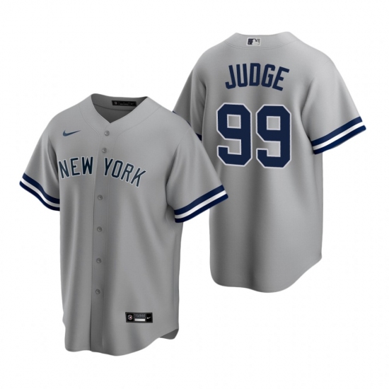 Men's Nike New York Yankees 99 Aaron Judge Gray Road Stitched Baseball Jersey