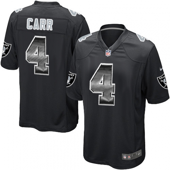 Youth Nike Oakland Raiders 4 Derek Carr Limited Black Strobe NFL Jersey