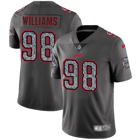 Men's Nike Kansas City Chiefs 98 Xavier Williams Gray Static Vapor Untouchable Limited NFL Jersey