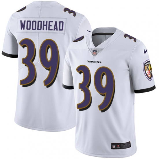Youth Nike Baltimore Ravens 39 Danny Woodhead White Vapor Untouchable Limited Player NFL Jersey