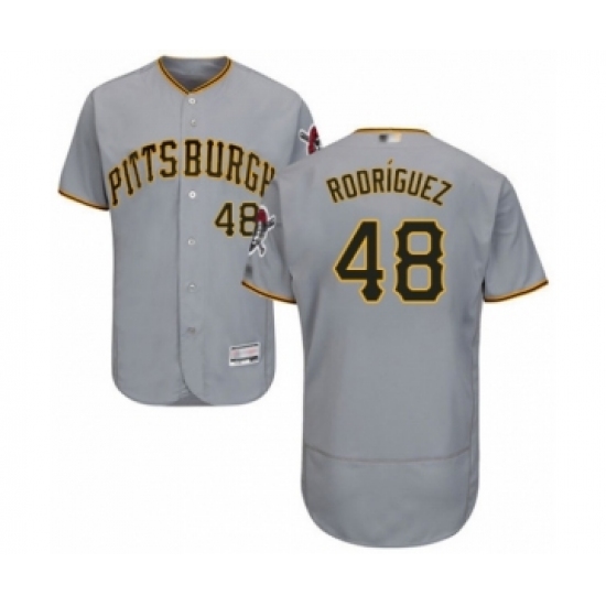 Men's Pittsburgh Pirates 48 Richard Rodriguez Grey Road Flex Base Authentic Collection Baseball Player Jersey