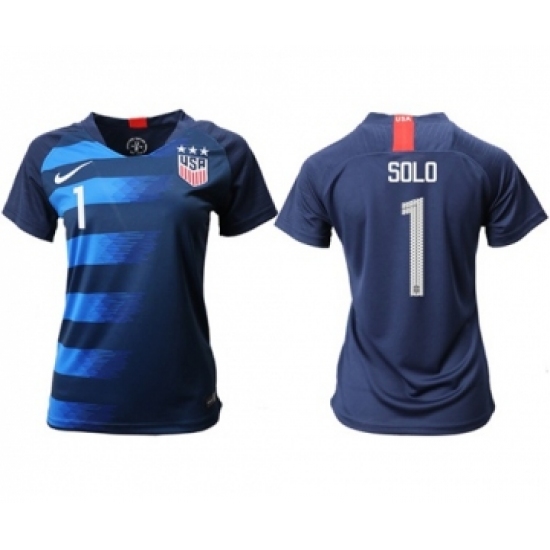 Women's USA 1 Solo Away Soccer Country Jersey