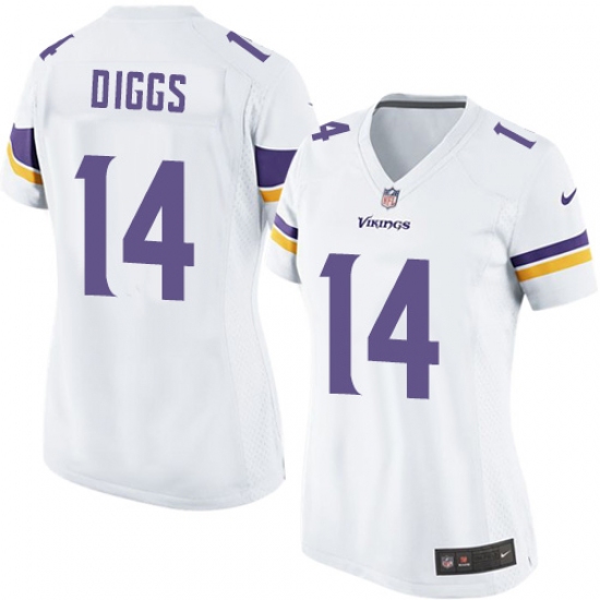 Women's Nike Minnesota Vikings 14 Stefon Diggs Game White NFL Jersey