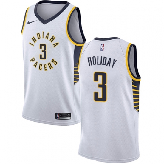 Youth Nike Indiana Pacers 3 Aaron Holiday Swingman White NBA Jersey - Association Edition