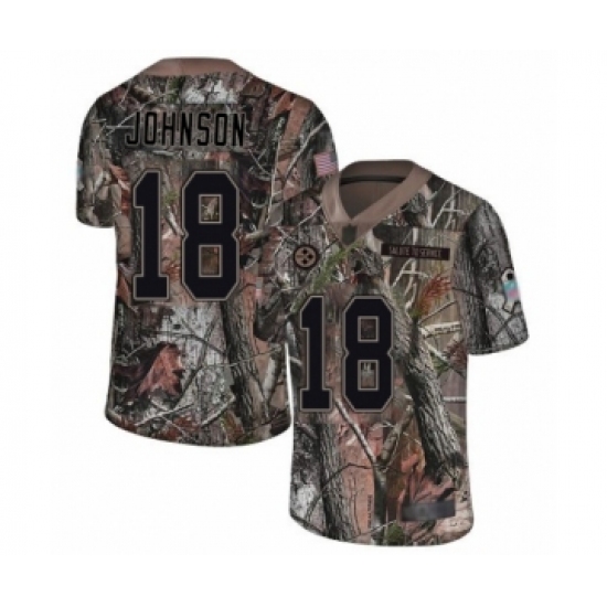 Men's Pittsburgh Steelers 18 Diontae Johnson Camo Rush Realtree Limited Football Jersey