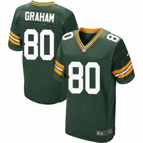 Men's Nike Green Bay Packers 80 Jimmy Graham Elite Green Team Color NFL Jersey