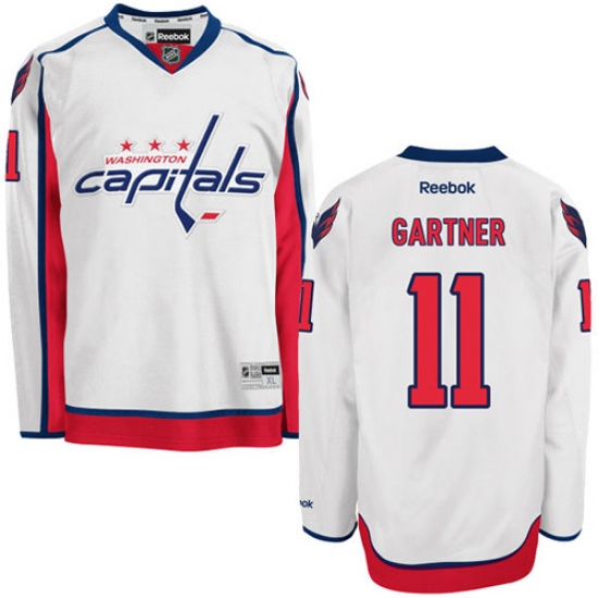 Women's Reebok Washington Capitals 11 Mike Gartner Authentic White Away NHL Jersey