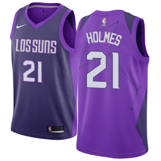 Youth Nike Phoenix Suns 21 Richaun Holmes Swingman Purple NBA Jersey - City Edition