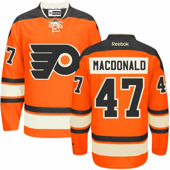 Men's Reebok Philadelphia Flyers 47 Andrew MacDonald Authentic Orange New Third NHL Jersey