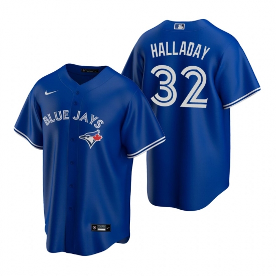 Men's Nike Toronto Blue Jays 32 Roy Halladay Royal Alternate Stitched Baseball Jersey