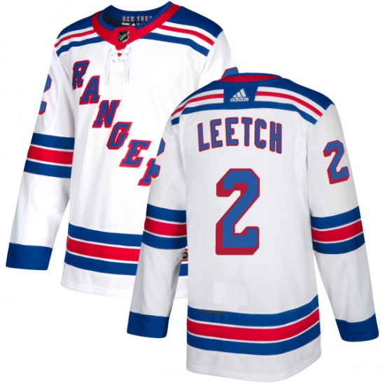 Men's New York Rangers 2 Brian Leetch Authentic White Away NHL Jersey