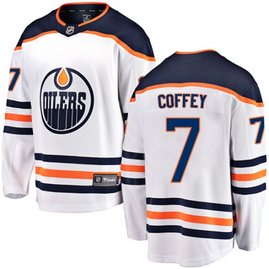 Youth Edmonton Oilers 7 Paul Coffey Fanatics Branded White Away Breakaway NHL Jersey