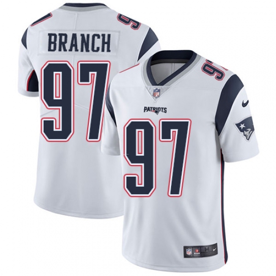 Men's Nike New England Patriots 97 Alan Branch White Vapor Untouchable Limited Player NFL Jersey