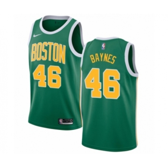 Men's Nike Boston Celtics 46 Aron Baynes Green Swingman Jersey - Earned Edition