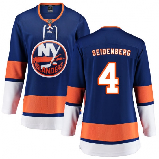 Women's New York Islanders 4 Dennis Seidenberg Fanatics Branded Royal Blue Home Breakaway NHL Jersey