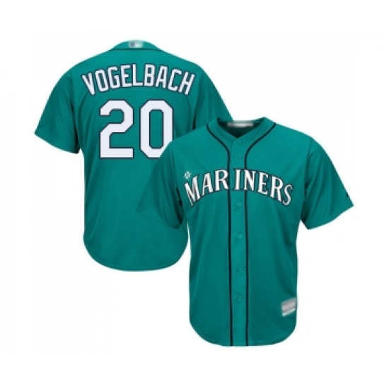 Men's Seattle Mariners 20 Dan Vogelbach Replica Teal Green Alternate Cool Base Baseball Jersey