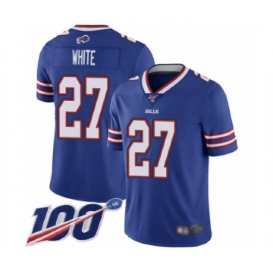 Men's Buffalo Bills 27 Tre'Davious White Royal Blue Team Color Vapor Untouchable Limited Player 100th Season Football Jersey