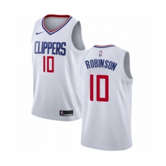 Men's Nike Los Angeles Clippers 10 Jerome Robinson Swingman White NBA Jersey - Association Edition