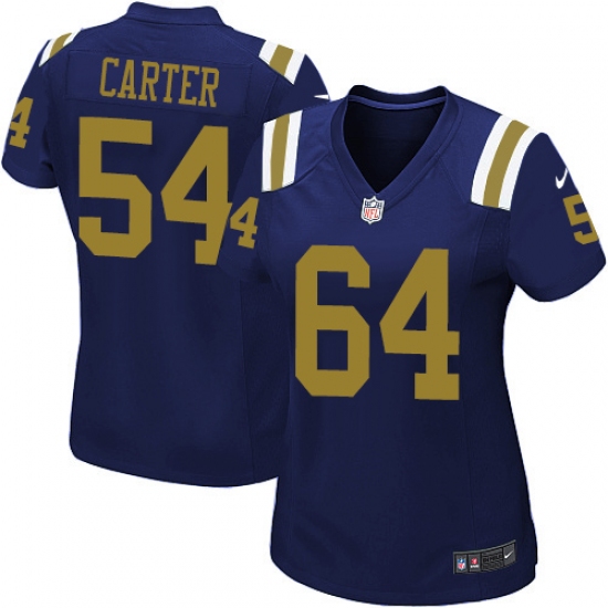 Women's Nike New York Jets 54 Bruce Carter Game Navy Blue Alternate NFL Jersey