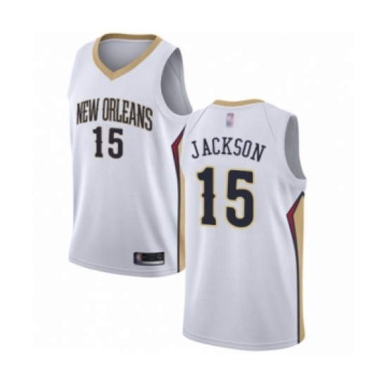 Youth New Orleans Pelicans 15 Frank Jackson Swingman White Basketball Jersey - Association Edition