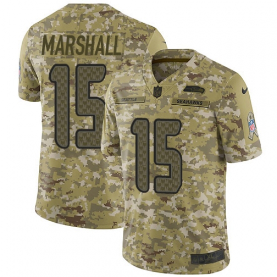 Men's Nike Seattle Seahawks 15 Brandon Marshall Limited Camo 2018 Salute to Service NFL Jersey