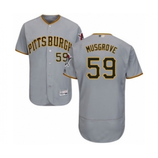 Men's Pittsburgh Pirates 59 Joe Musgrove Grey Road Flex Base Authentic Collection Baseball Player Jersey