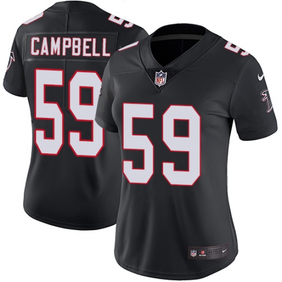 Women's Nike Atlanta Falcons 59 De'Vondre Campbell Black Alternate Vapor Untouchable Limited Player NFL Jersey