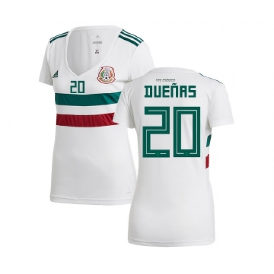 Women's Mexico 20 Duenas Away Soccer Country Jersey