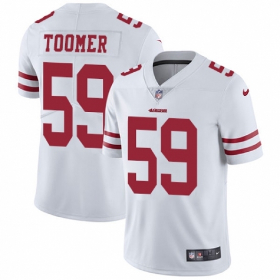 Men's Nike San Francisco 49ers 59 Korey Toomer White Vapor Untouchable Limited Player NFL Jersey