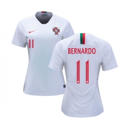 Women's Portugal 11 Bernardo Away Soccer Country Jersey