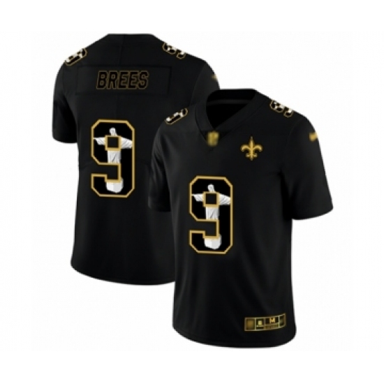 Men's New Orleans Saints 9 Drew Brees Black Jesus Faith Limited Football Jersey