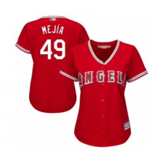 Women's Los Angeles Angels of Anaheim 49 Adalberto Mejia Authentic Red Alternate Cool Base Baseball Player Jersey