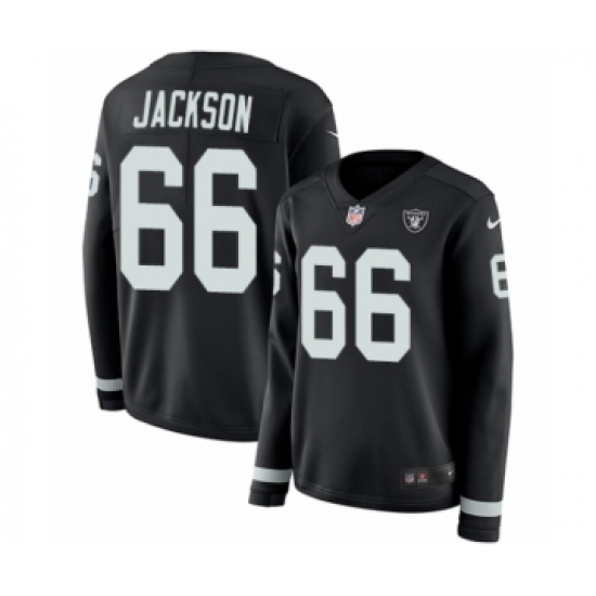 Women's Nike Oakland Raiders 66 Gabe Jackson Limited Black Therma Long Sleeve NFL Jersey