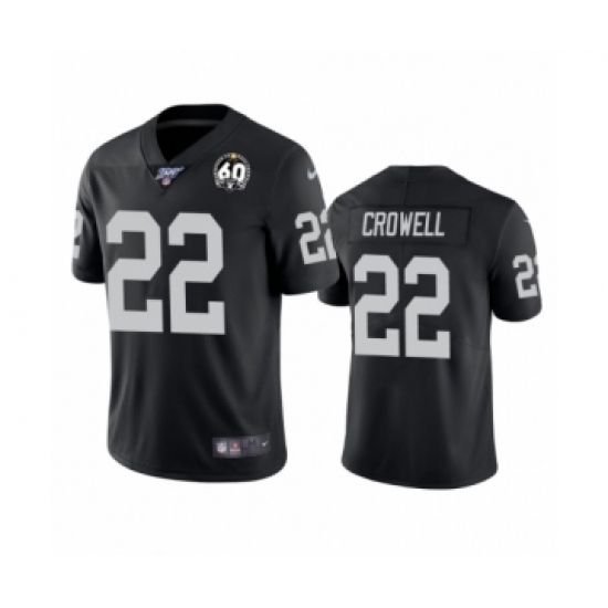 Men's Oakland Raiders 22 Isaiah Crowell Black 60th Anniversary Vapor Untouchable Limited Player 100th Season Football Jersey
