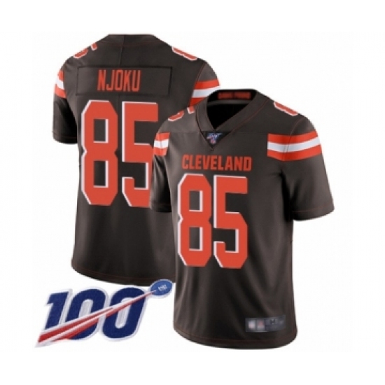 Men's Cleveland Browns 85 David Njoku Brown Team Color Vapor Untouchable Limited Player 100th Season Football Jersey