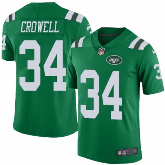Men's Nike New York Jets 34 Isaiah Crowell Limited Green Rush Vapor Untouchable NFL Jersey