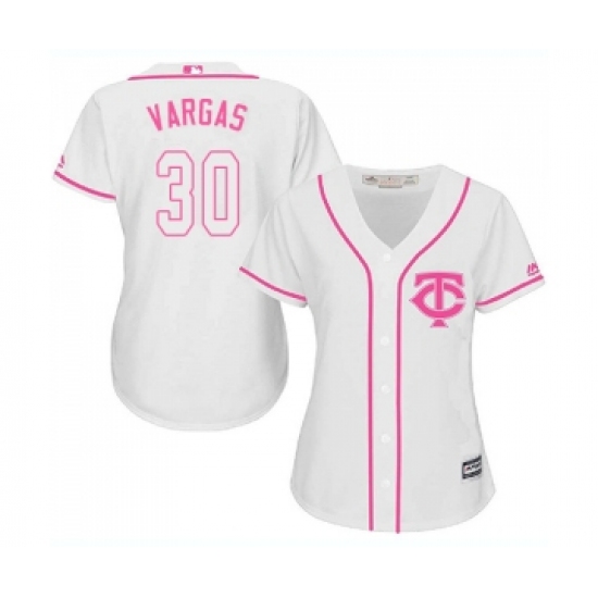 Women's Minnesota Twins 30 Kennys Vargas Replica White Fashion Cool Base Baseball Jersey